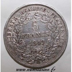 GADOURY 719 - 5 FRANCS 1849 A - Paris - TYPE CÉRÈS - KM 761.1