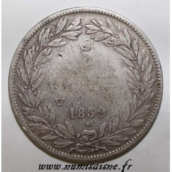 GADOURY 676 - 5 FRANCS 1830 W - Lille - TYPE LOUIS PHILIPPE I - KM 735