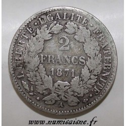 FRANKREICH - KM 817 - 2 FRANCS 1871 - klein A - Paris - TYP CERES