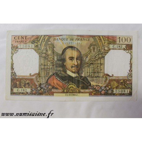 FRANCE - PICK 149 - 100 FRANCS  1966 - 01.09 - TYPE CORNEILLE - C.182