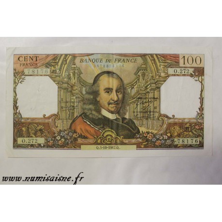 FRANCE - PICK 149 - 100 FRANCS  1967 - 05.10 - TYPE CORNEILLE - O.272