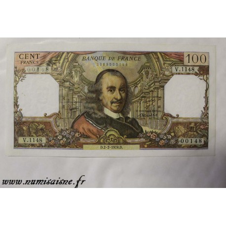 FRANCE - PICK 149 - 100 FRANCS  1978 - 02.02 - TYPE CORNEILLE - V.1148