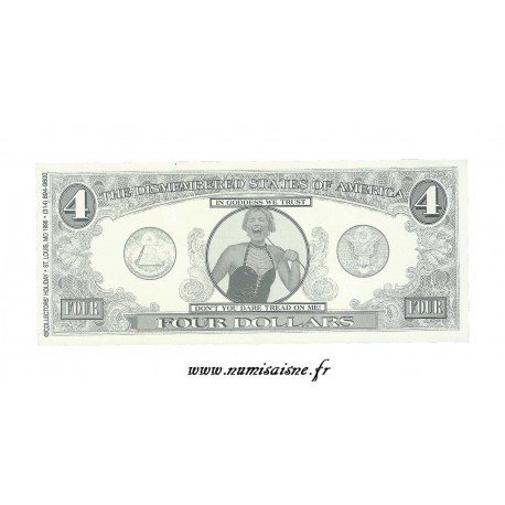 VEREINIGTE STAATEN - 4 DOLLARS 1996 - THE DISMENBERED STATES OF AMERICA - FANTASIE BANKNOTEN