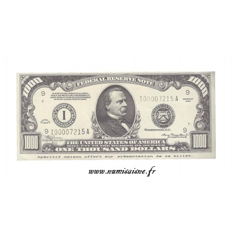 UNITED STATES - 1.000 DOLLARS - PIZZERIA OF LA RONDA - FANTASY BANKNOTES
