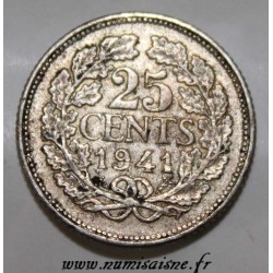 NETHERLANDS - KM 164 - 25 CENTS 1941 - WILHEMINA