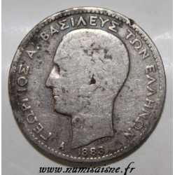 GREECE - KM 38 - 1 DRACHME 1883 - GEORGE I