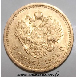 RUSSIE - Y 42 - 5 ROUBLES 1889 - ALEXANDRE III - OR