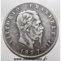 ITALIE - KM 8.4 - 5 LIRE 1877 R - VITOR EMMANUEL II