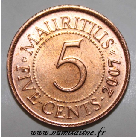 MAURITIUS - KM 52 - 5 CENTS 2007