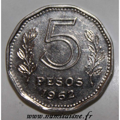 ARGENTINA - KM 59 - 5 PESOS 1962