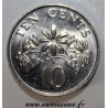 SINGAPORE - KM 51 - 10 CENTS 1990