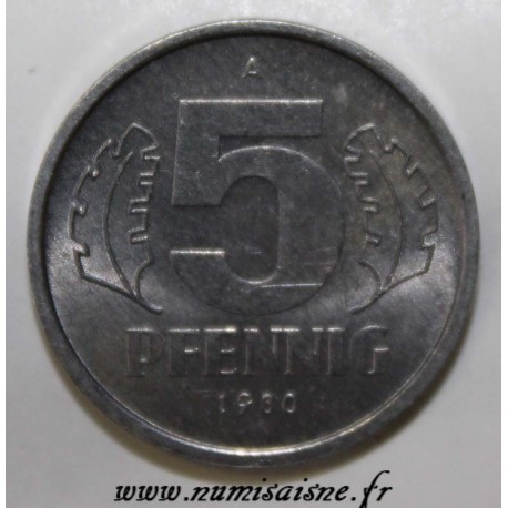 ALLEMAGNE - KM 9.2 - 5 PFENNIG 1980 A - Berlin - RDA