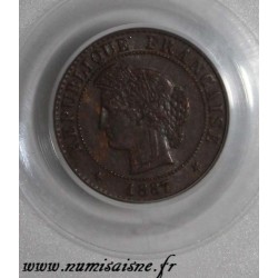 FRANCE - KM 826 - 1 CENTIME 1887 A - Paris - TYP CÉRÈS - PCGS MS 62 BN