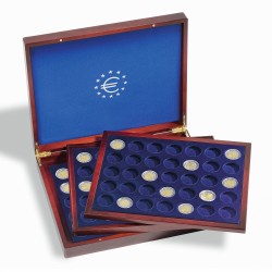 COFFRET VOLTERRA TRIO DE LUXE - 3 PLATEAUX - CASES RONDES OU CARRÉES DE 32 à 66 mm