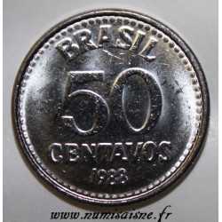 BRAZIL - KM 604 - 50 CENTAVOS 1988