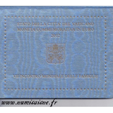 VATICAN - 2 EURO 2012 - BENEDICT XVI - 7TH WORLD MEETING OF FAMILIES