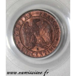 FRANCE - KM 795 - 1 CENTIME 1862 - K- Bordeaux - TYPE NAPOLEON III - PCGS MS 63 RB