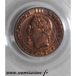 FRANCE - KM 795 - 1 CENTIME 1862 - Small BB - Strasbourg TYPE NAPOLEON III - PCGS MS 64 RB