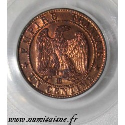 FRANCE - KM 795 - 1 CENTIME 1862 - Small BB - Strasbourg TYPE NAPOLEON III - PCGS MS 64 RB