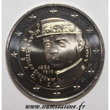 SLOVAKIA - 2 EURO 2019 - 100 YEARS OF THE DEATH OF MILAN RASTISLAV STEFANIK - XF / UNC