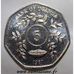 OUGANDA - KM 29 - 5 SHILLINGS 1987