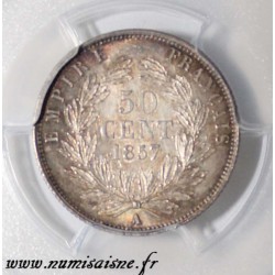 FRANCE - KM 794 - 50 CENT 1857 A - Paris - TYPE NAPOLEON III - PCGS MS 64 +