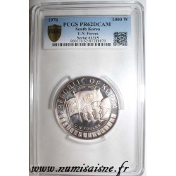 SÜDKOREA - KM 13 - 1000 WON 1970 (4303) - STREITKRÄFTE DER VEREINIGTEN STAATEN - PCGS PR 62 DCAM