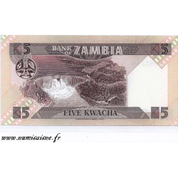 ZAMBIA - PICK 25 d - 5 KWACHA - 1980-88 - sign 7