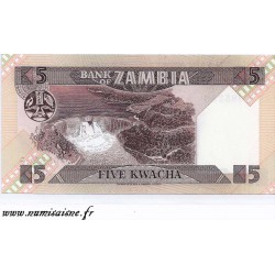 ZAMBIE - PICK 25 d - 5 KWACHA - 1980-88 - sign 7