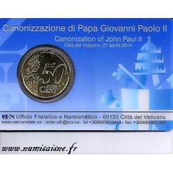 VATICAN - 50 CENT 2014 WITH 1 STAMP - COINCARD 5 - JOHN PAUL II