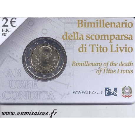 ITALIE - 2 EURO 2017 - 2000th Anniversary of the death of Titus Live - COINCARD