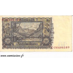 ALLEMAGNE - PICK 185 - 20 REICHMARK - 1939