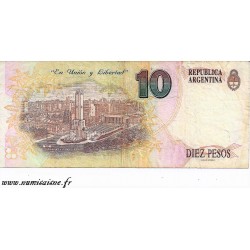 ARGENTINA - PICK 342 b - 10 PESOS - NON DATE (1993) - SERIE D