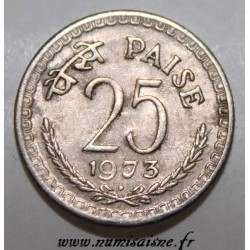 INDIEN - KM 49.1 - 25 PAISE 1973 - Bombay