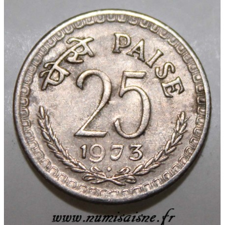 INDIA - KM 49.1 - 25 PAISE 1973 - Bombay