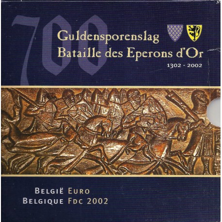 BELGIQUE - COFFRET EURO BRILLANT UNIVERSEL 2002 - 3.88 euros et 1 MEDAILLE