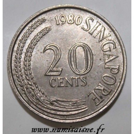 SINGAPOUR - KM 4 - 20 CENTS 1980