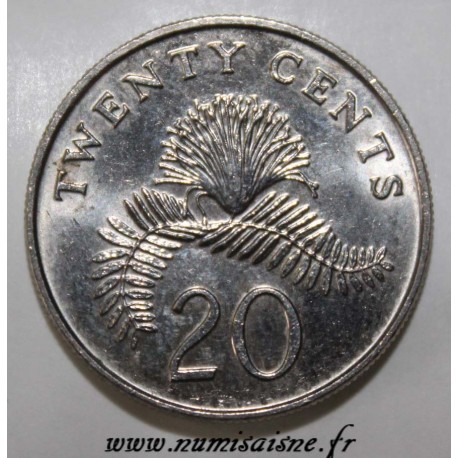 SINGAPORE - KM 52 - 20 CENTS 1988