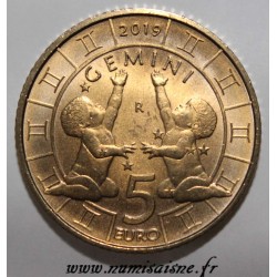 SAINT-MARIN - 5 EURO  2019 - SIGNE ASTROLOGIQUE DES GEMEAUX