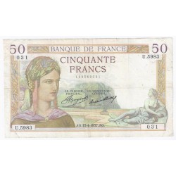 FAY 17/37 - 50 FRANCS CERES...