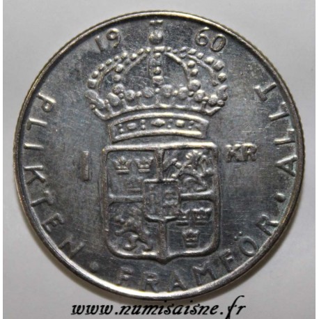 SUÈDE - KM 826 - 1 KRONA 1960