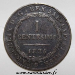 ITALY - SARDINIA - C 98.2 - 1 CENTESIMO - 1826 P - EAGLE HEAD