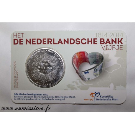 PAYS BAS - KM 353 - 5 EURO 2014 - 200 ans de la Banque Néerlandaise