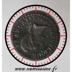 FRANCE - KM 646 - 1 CENTIME 1798 - YEAR 7 A - Paris - TYP DUPRÉ - THE REVERSE IS OFFSET AT 7h