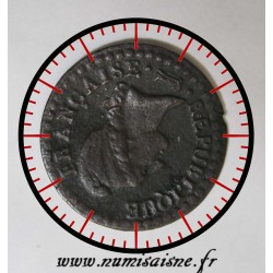 FRANKREICH - KM 646 - 1 CENTIME 1798 - JAHR 7 A - Paris - TYP DUPRÉ - DIE RÜCKSEITE IST UM 7 UHR VERSETZT