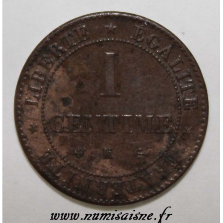 FRANCE - KM 826 - 1 CENTIME 1872 K - Bordeaux - TYP CÉRÈS