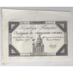 ASSIGNAT OF 50 LIVRES - 14/12/1792 - NATIONAL DOMAINS