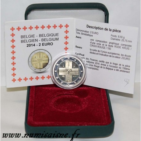 BELGIUM - 2 EURO 2014 - 150 YEARS OF THE RED CROSS - RODE KRUIS