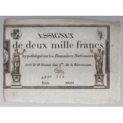 ASSIGNAT OF 2 000 FRANCS - 07/01/1795 - NATIONAL DOMAINS