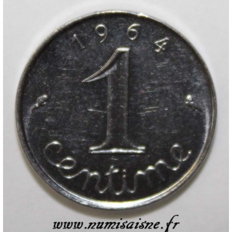 FRANKREICH - KM 928 - 1 CENTIME 1964 - TYP WEIZENKOLBEN - MIT RAND